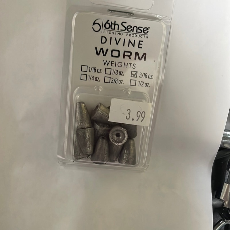 6th Sense Divine Worm Weights 3/16 oz. Lead