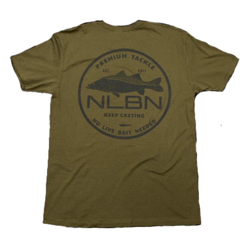 NLBN Cotton Short Sleeve – Military Green – NLBN Grey Snook Stamp