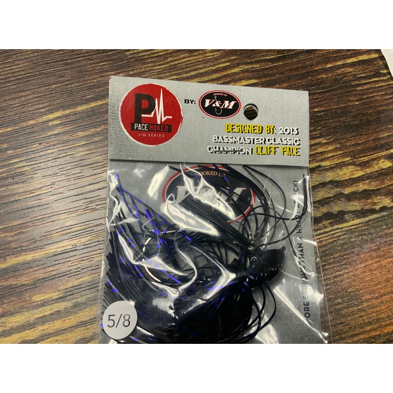 V&M Flipping Jig 5/8 oz. Black Blue Chrome