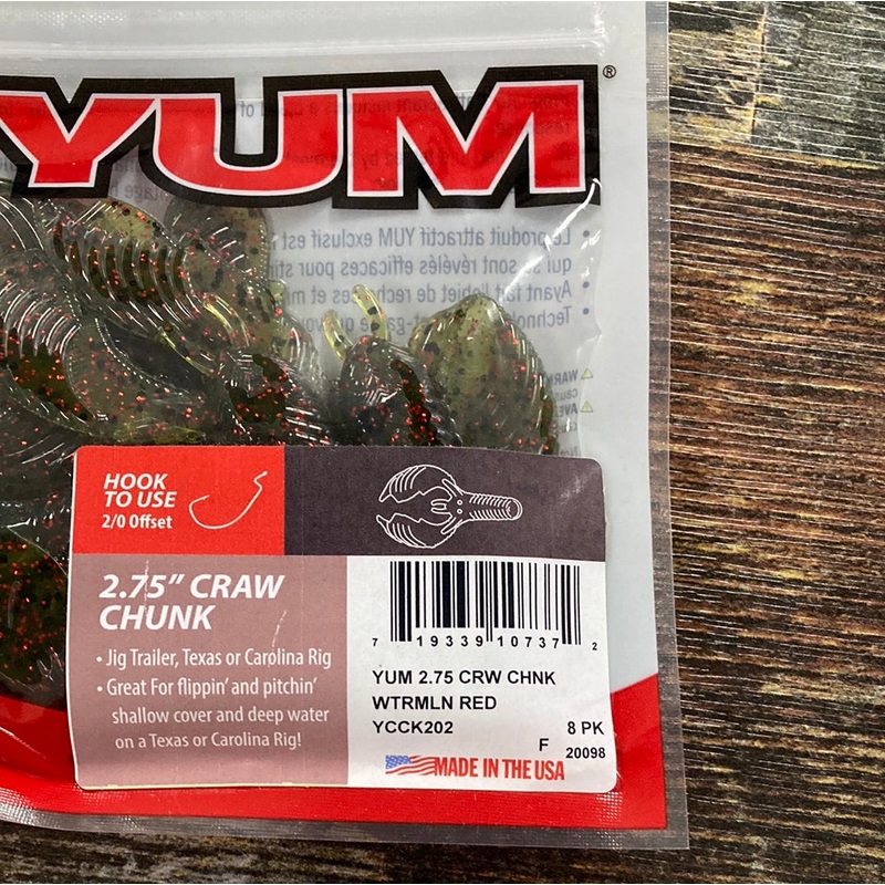 Yum 2.75 Craw Chunk – Watermelon Red