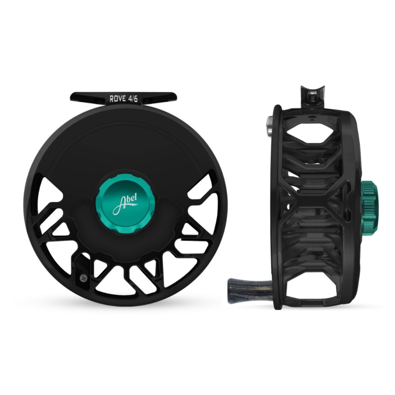 Abel ROVE 4/6 Fly Reel – Black / Teal Drag Knob – Black Drag Plate & Ebony Handle