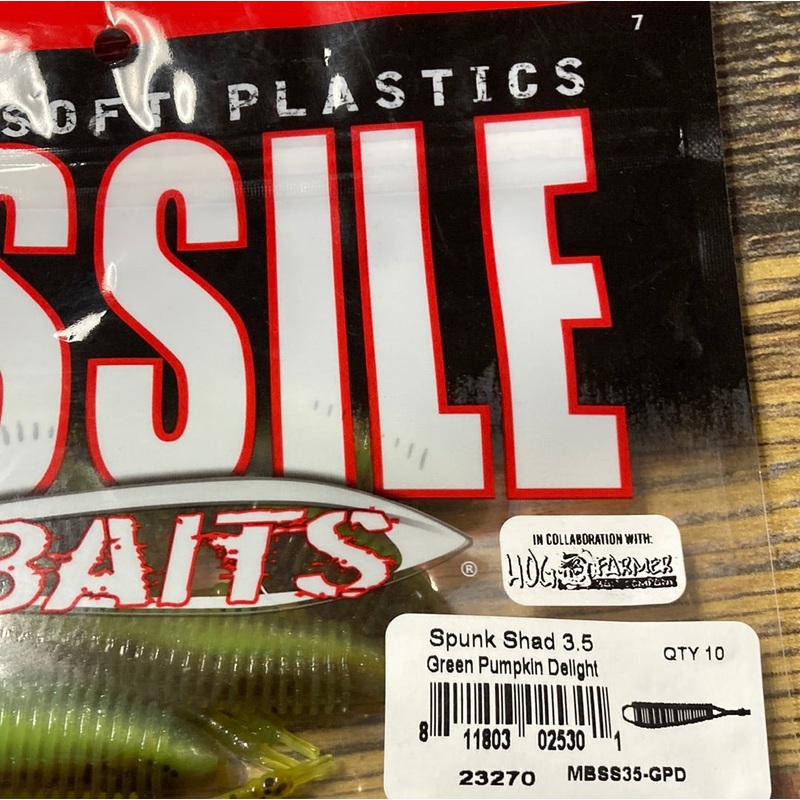 Missile Spunk Shad 3.5 Green Pumpkin Delight