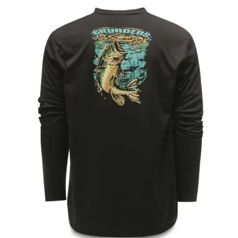 Grundens Bass Popper Long Sleeve Tech Tee “Black”