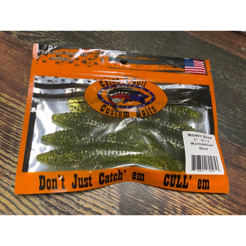 Catch-N-Cull Money Shad 5 Watermelon Gold