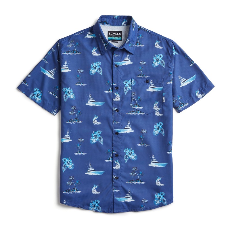 SCALES Sporty Short Sleeve Button Down Shirt