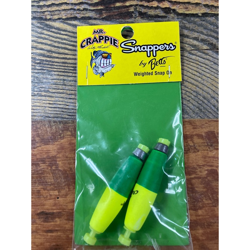 Mr Crappie 2″ Weighted Cigar Bobber – Yellow/Green