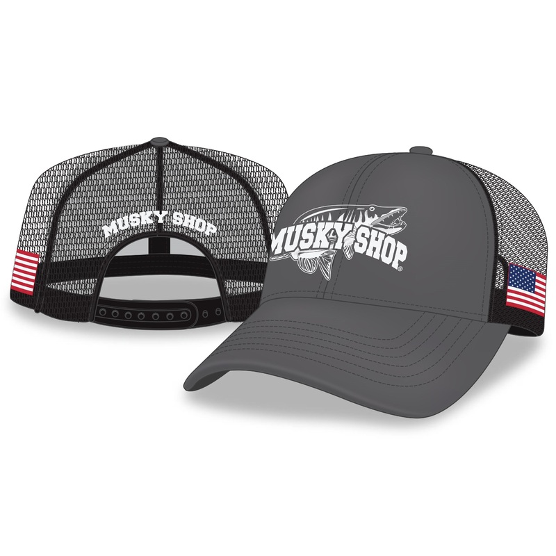 Musky Shop Gray Mesh U.S. Flag Cap