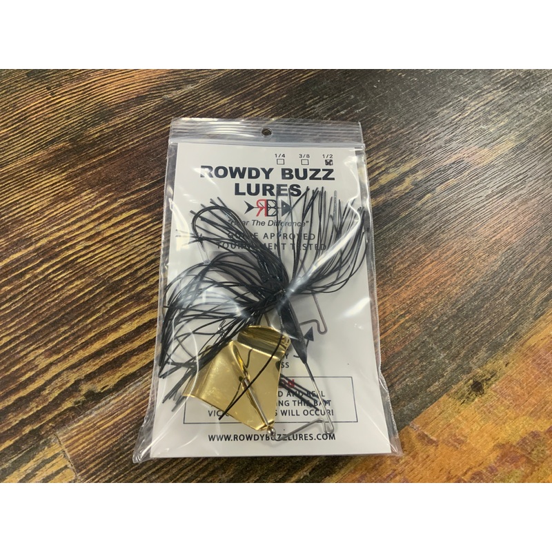 Rowdy Buzz Lures 1/2 oz. Black/Gold Blade