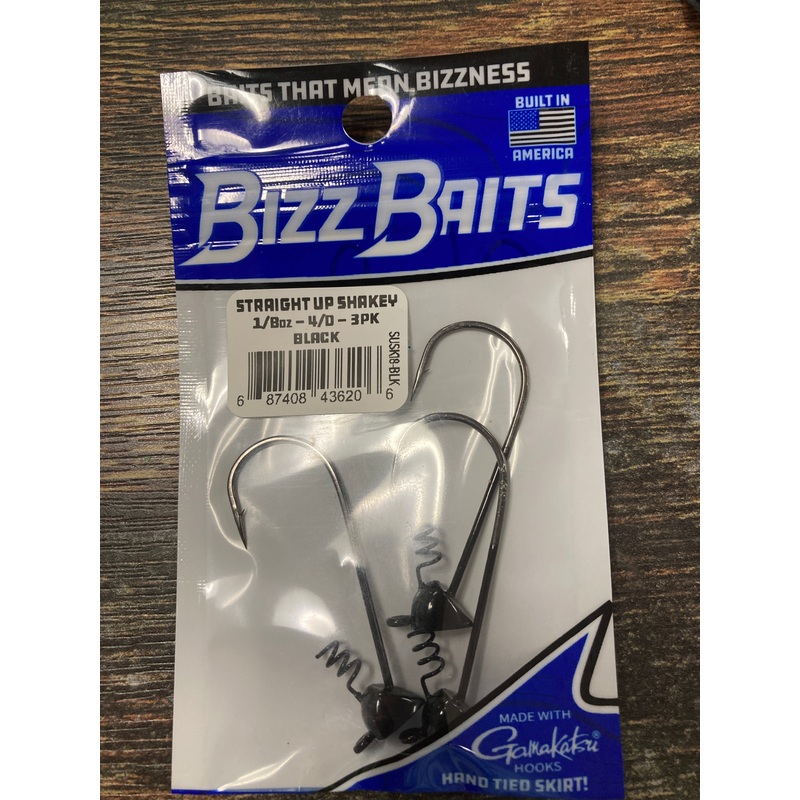 Bizz Baits Straight Up Shakey Head 1/8 oz. 4/0 Black