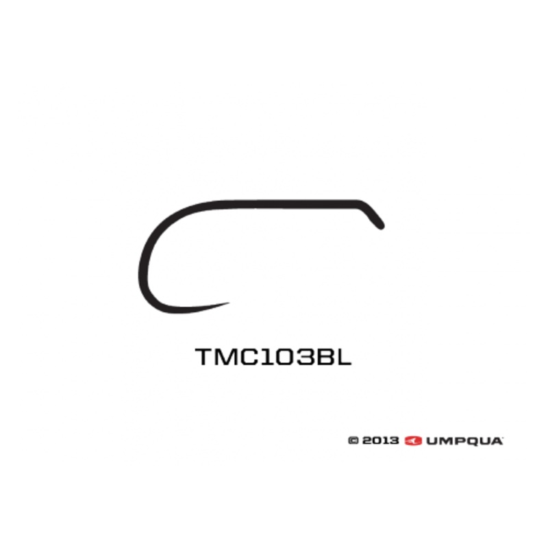 Tiemco TMC 103BL Black Barbless Dry Fly Hook