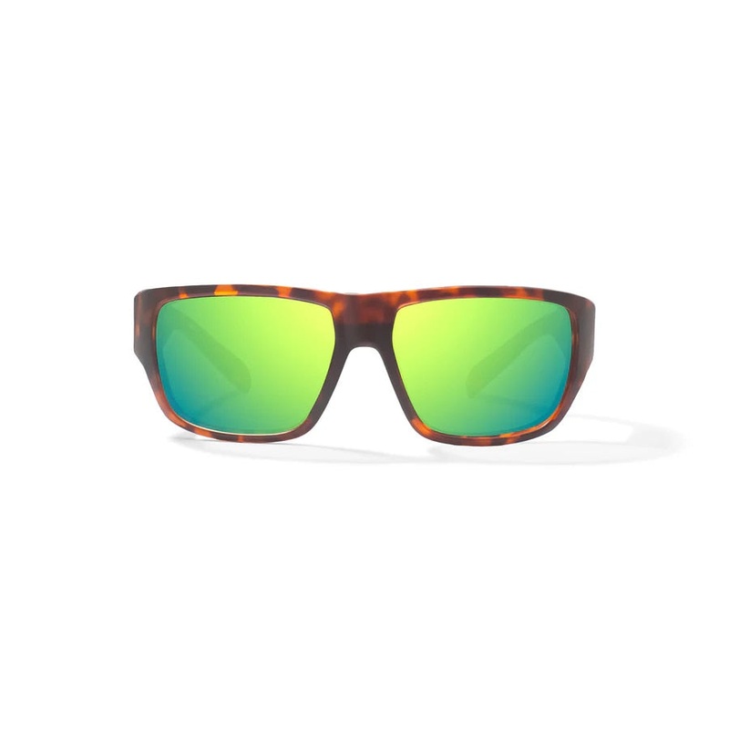 Bajo Piedra Reader Sunglasses – Brown Tortoise Matte Frame / Green Mirror Glass Lens – +2.00