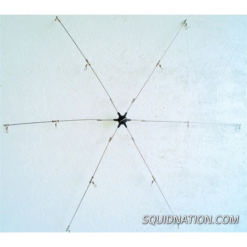 Squidnation 36″ Light Wire Dredge Bar – 6 Arm – Tension Loop w/ Swivels