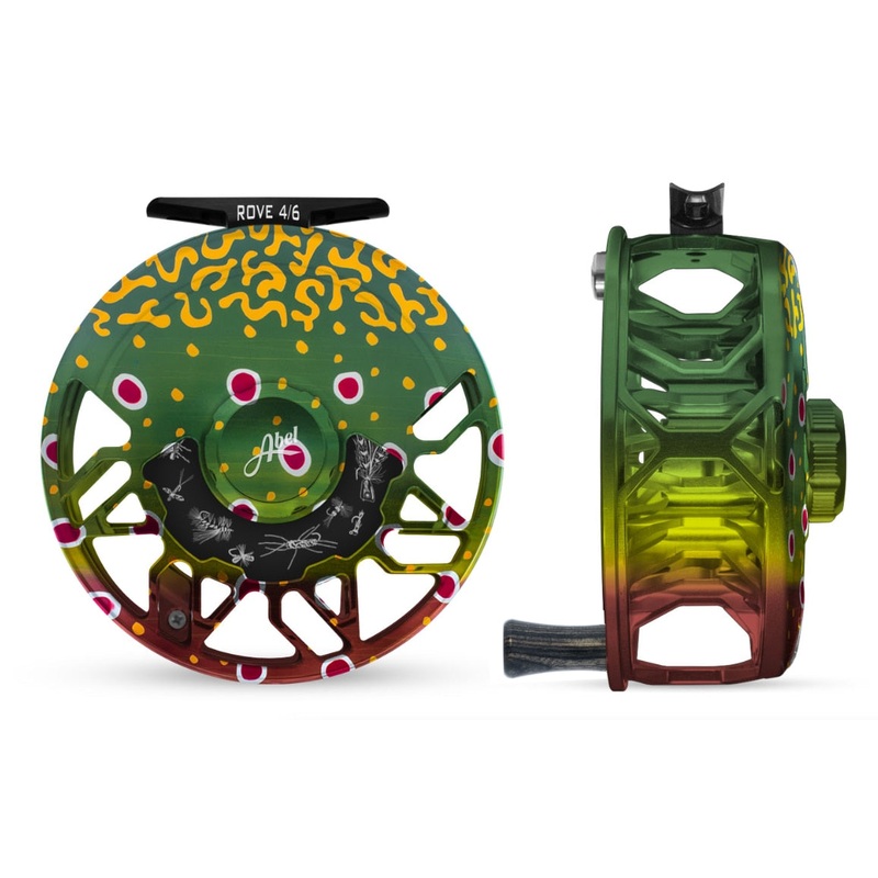 Abel ROVE 4/6 Fly Reel – Classic Brook Trout / Classic Brook Trout Drag Knob – Freshwater Drag Plate & Ebony Handle