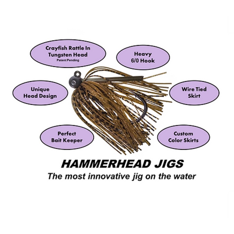 Queen Tackle Tungsten Hammerhead Rattling Jig