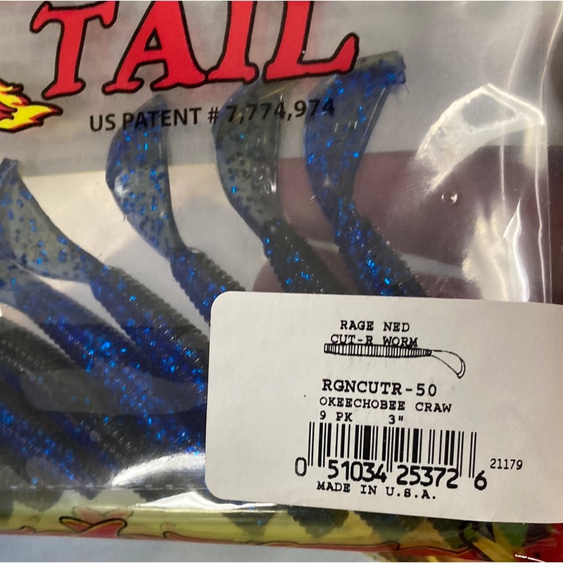 Strike King Rage Tail Ned Cut R Worms 3″ Okeechobee Craw