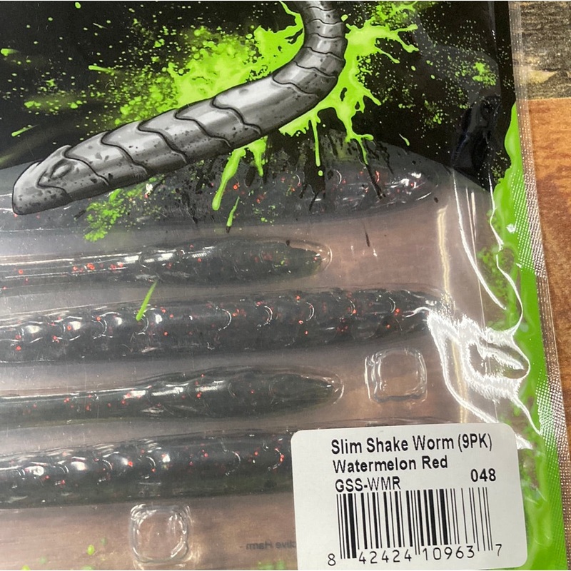 Googan Slim Shake Worm Watermelon Red
