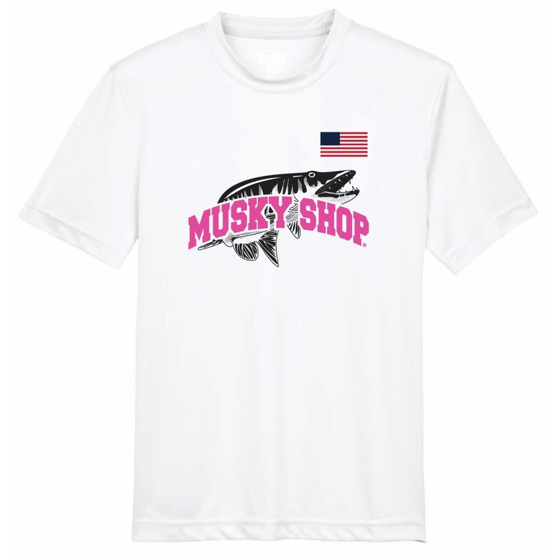 Musky Shop Youth T-Shirt Team 365 Performance White Pink