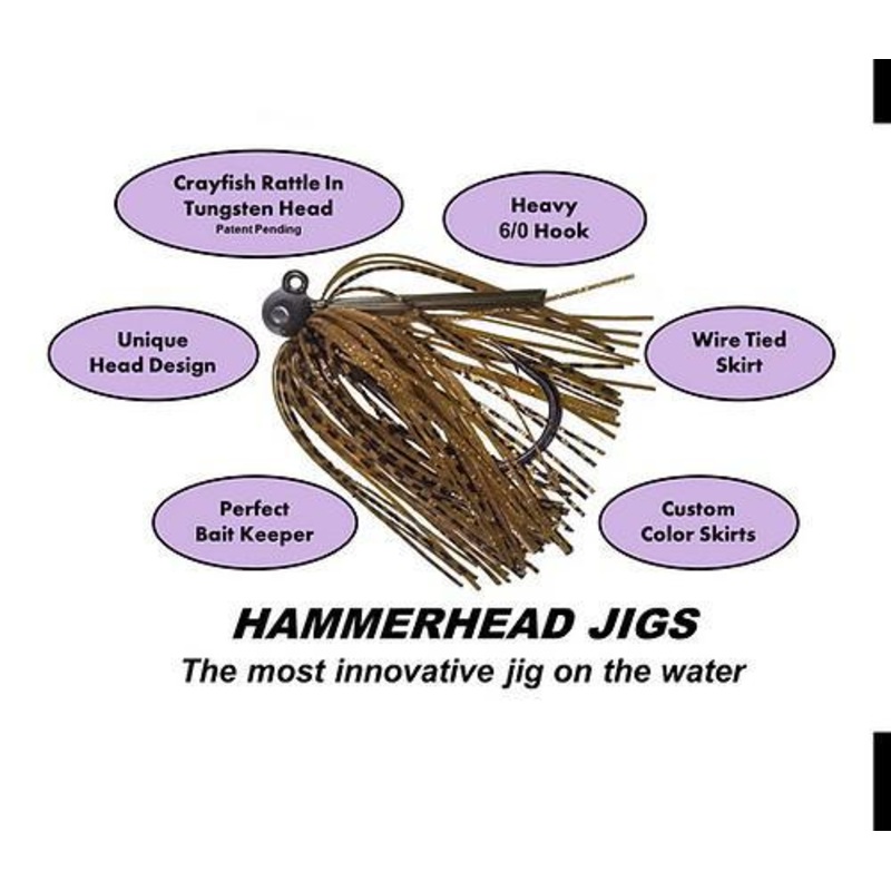 Queen Tackle Tungsten Hammerhead Rattlin Football Jig