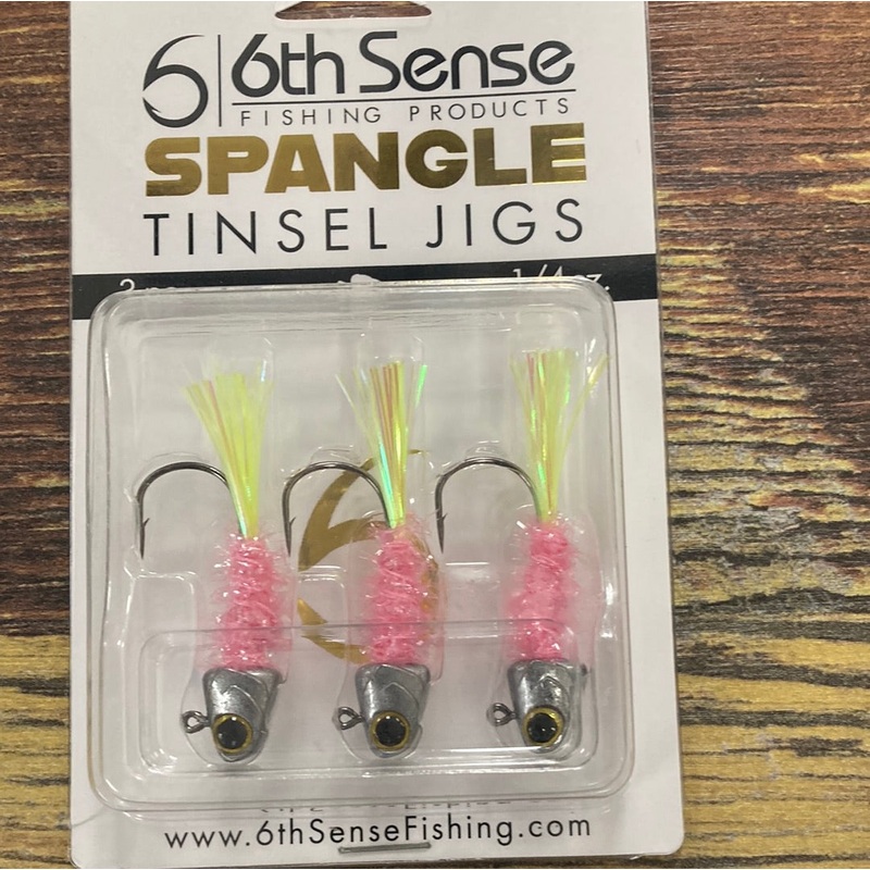 6th Sense Spangle Tinsel Jigs 1/4 oz. Pro Chicken