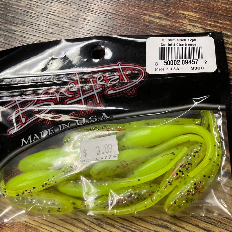 Bone Head Slim Slick 3″ Confetti Chartreuse