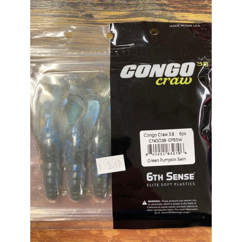 6th Sense Congo Craw 3.8 Green Pumpkin Swirl