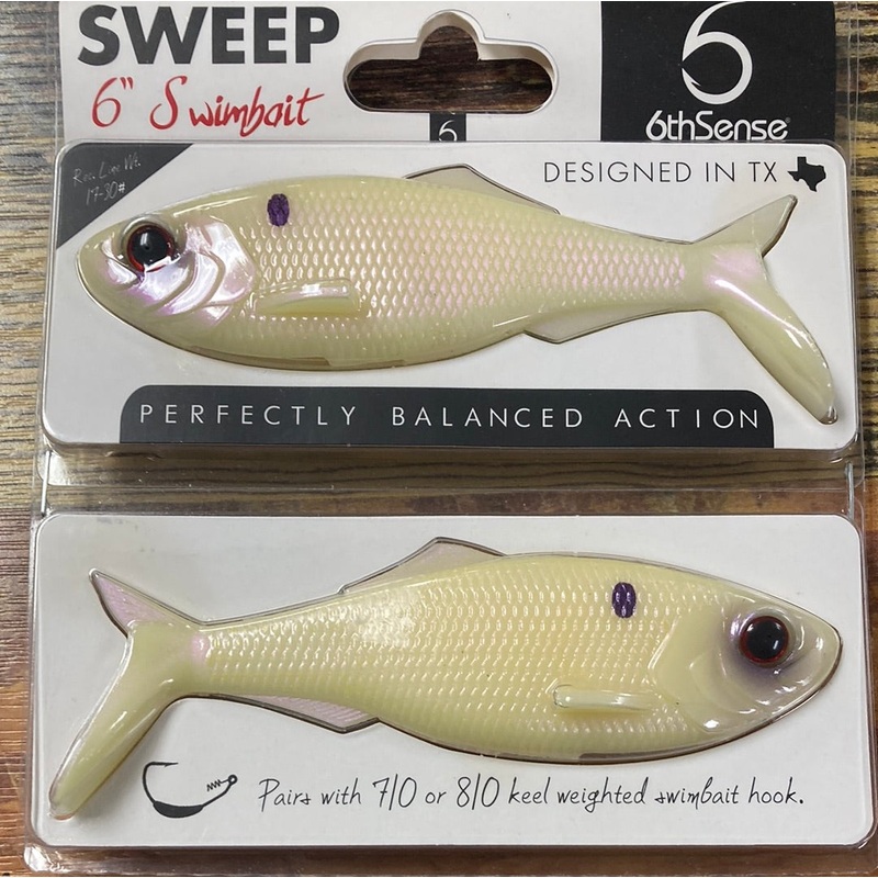 6th Sense Sweep Swimbait 6″ Bone Pearl