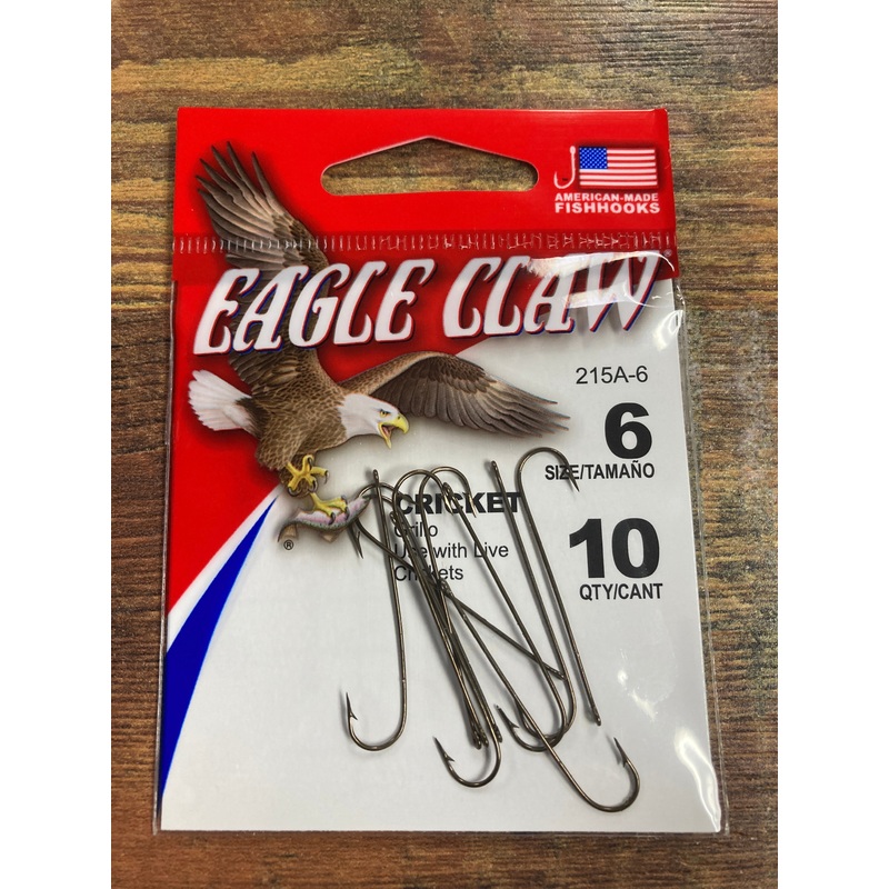 Eagle Claw Bronze Cricket Hooks #6
