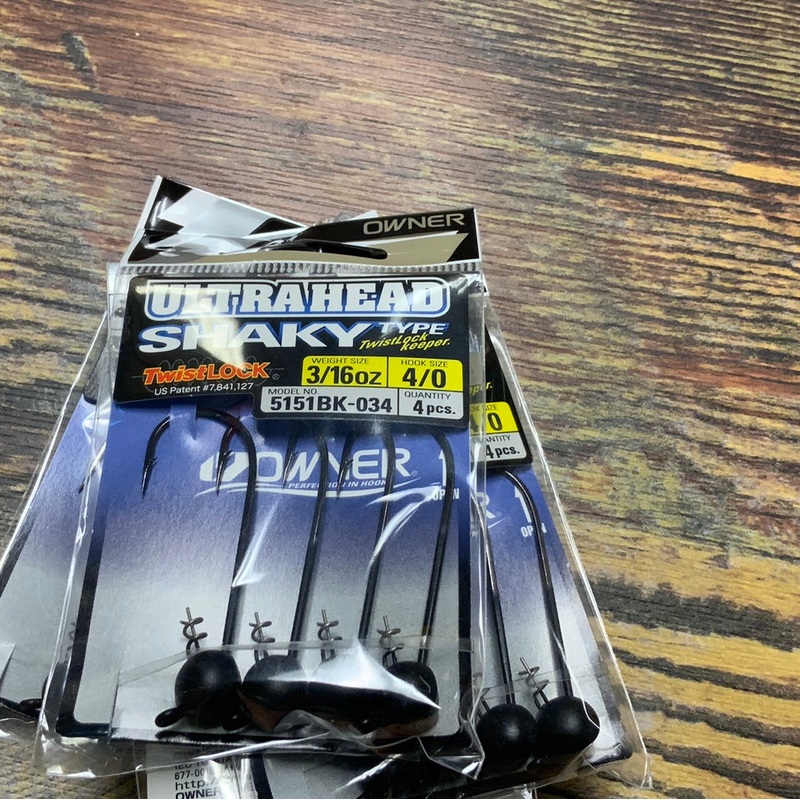 Owner Shaky Head 4/0 3/16 oz. Matte Black