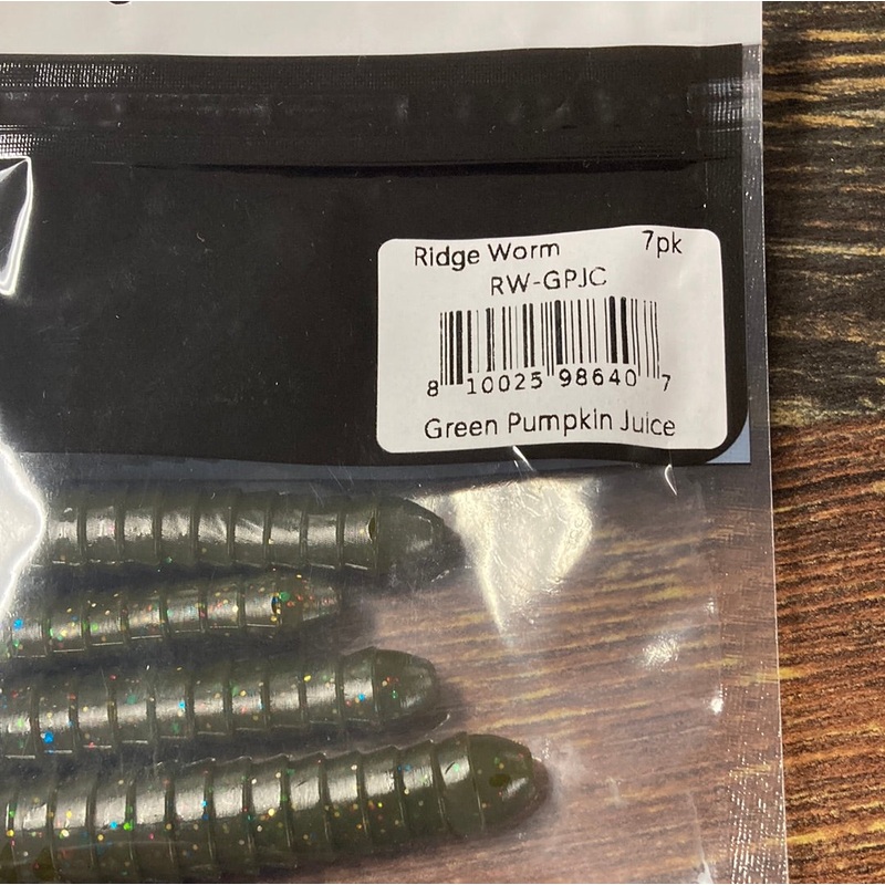 6th Sense Ridge Worm 10″ Green Pumpkin Juice