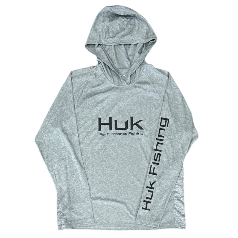 HUK Pursuit LS Hoodie Heather Gray XXL