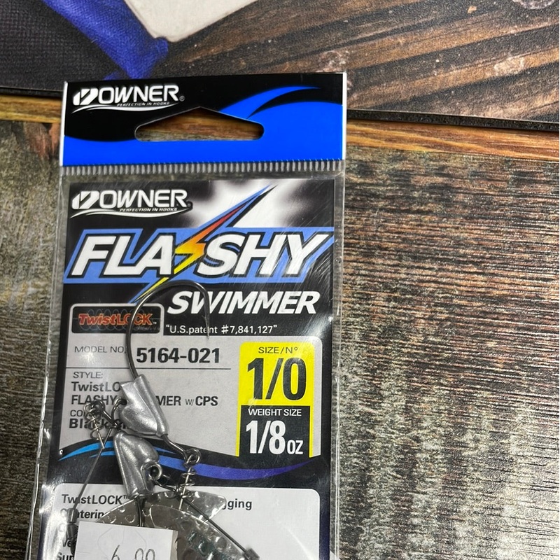 Owner Flashy Swimmer 1/8 oz. 1/0 Chrome Black
