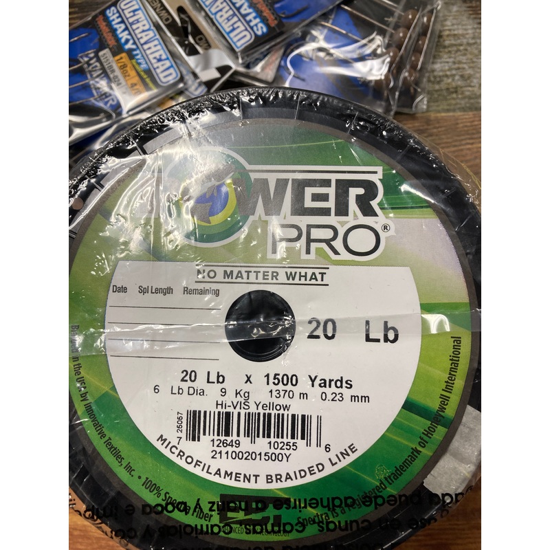 Power Pro Hi Vis Braid 20 lb. 1500 yd – Yellow