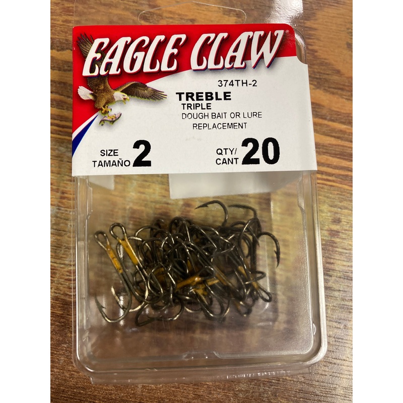 Eagle Claw Treble Hooks #2 Bronze