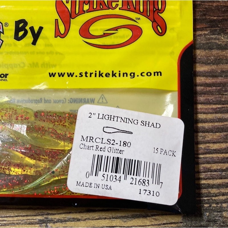 Mr Crappie 2 Lightning Shad  Chart Red Glitter