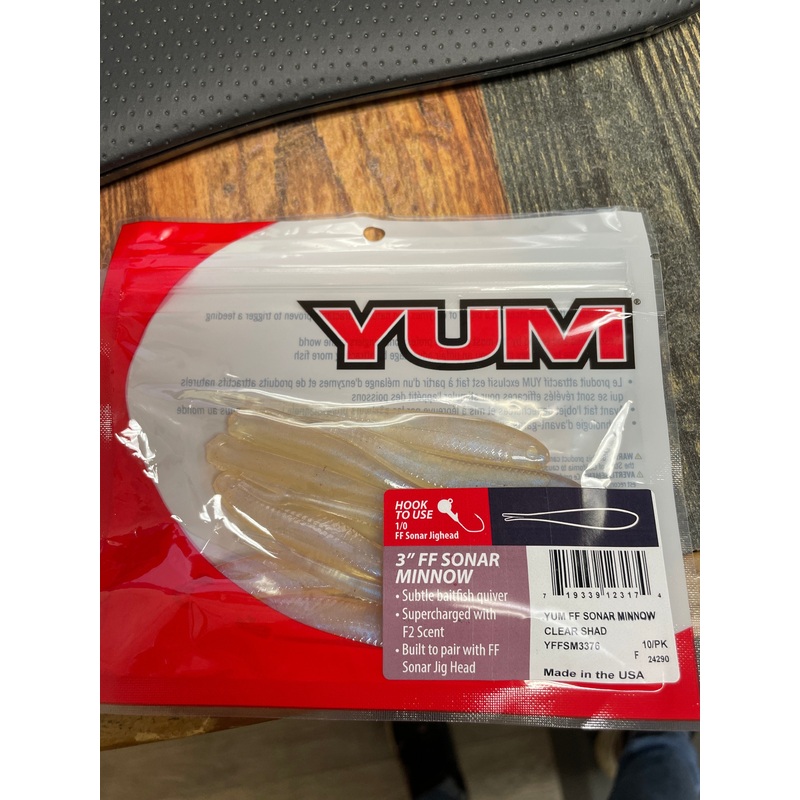 Yum Sonar Minnow 3″ Clear Shad