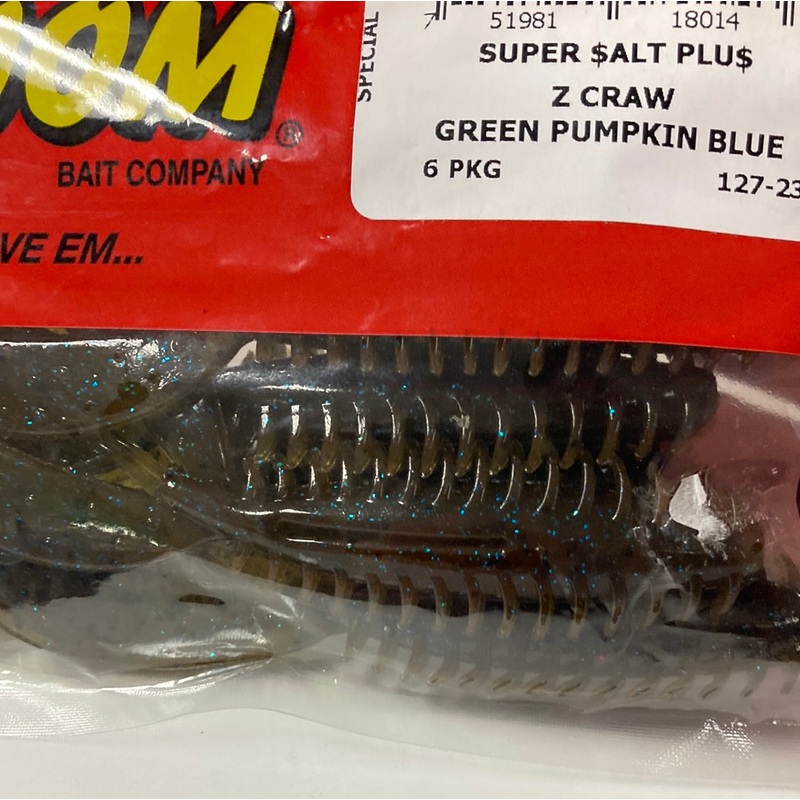 Zoom Z Craw – Green Pumpkin Blue