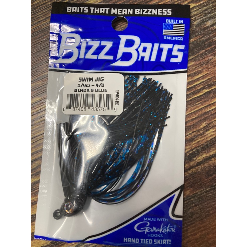 Bizz Baits Swim Jig 1/4 oz. Black and Blue