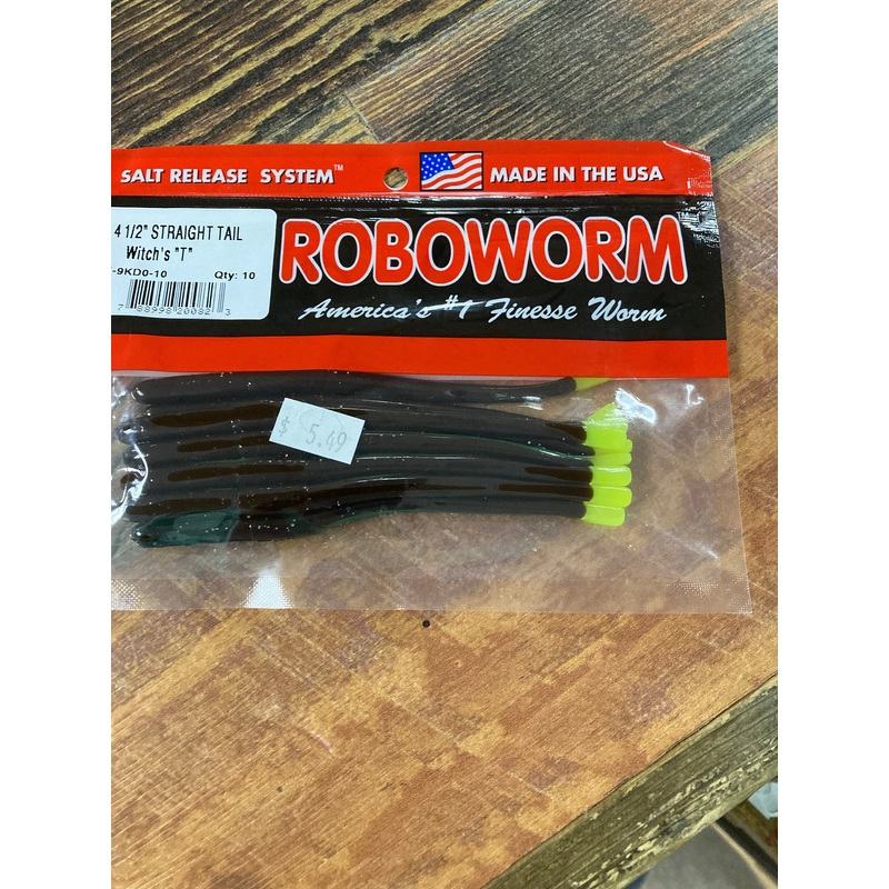 Roboworm Straight Tail Worm 4.5″ Witch’s T