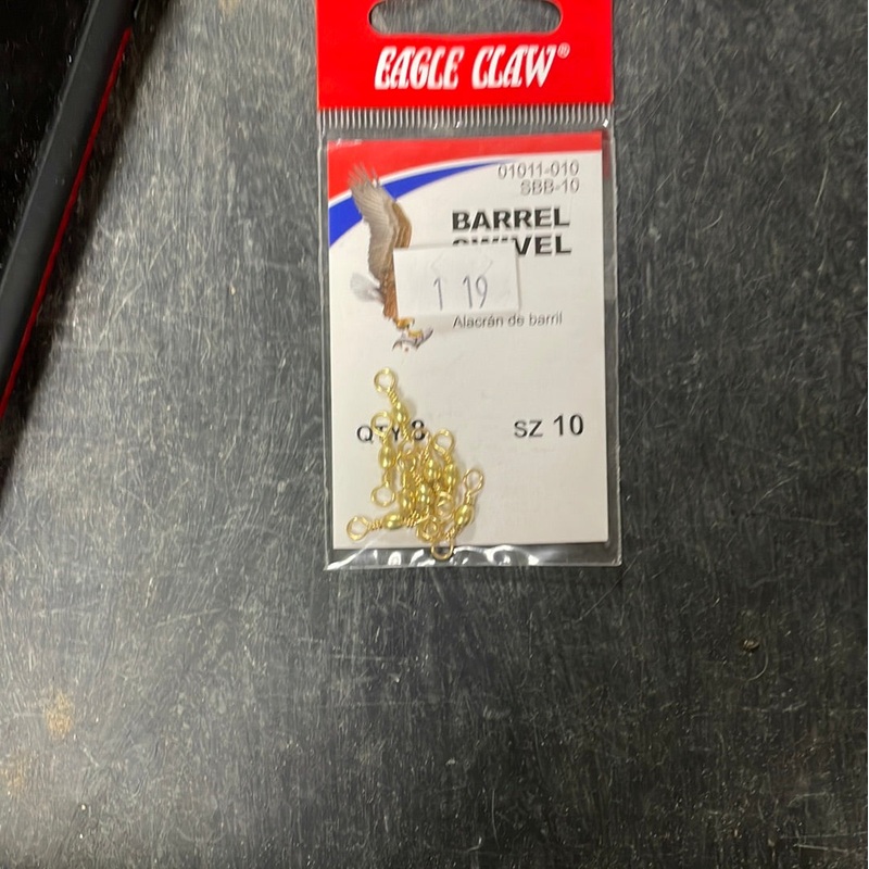 Eagle Claw Barrel Swivel Sz 10 – Brass