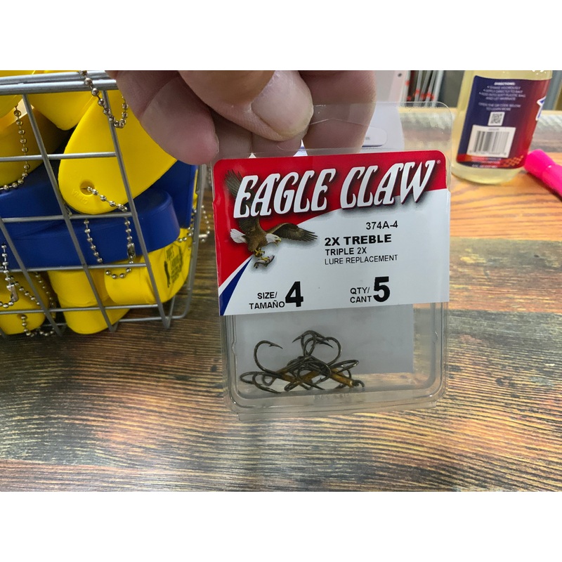 Eagle Claw 2X Treble Hook Sz 4