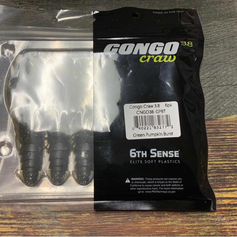 6th Sense Congo Craw 3.8″ Green Pumpkin Burst