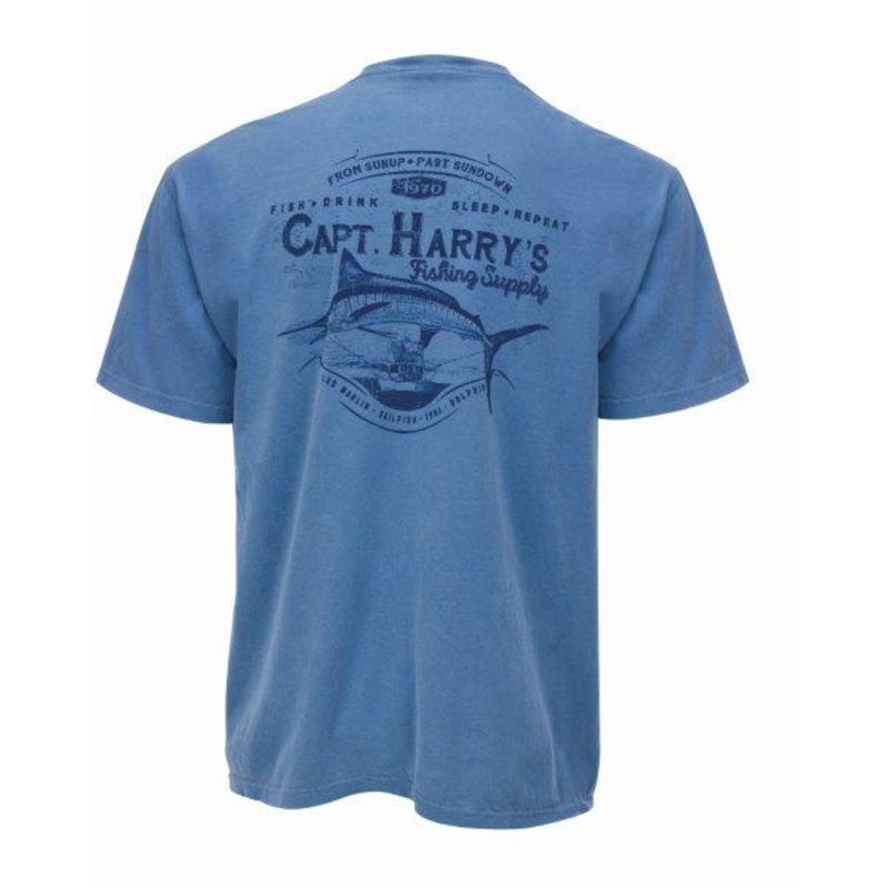 Capt. Harry’s Burly Marlin Short Sleeve T-Shirt in Blue Jean