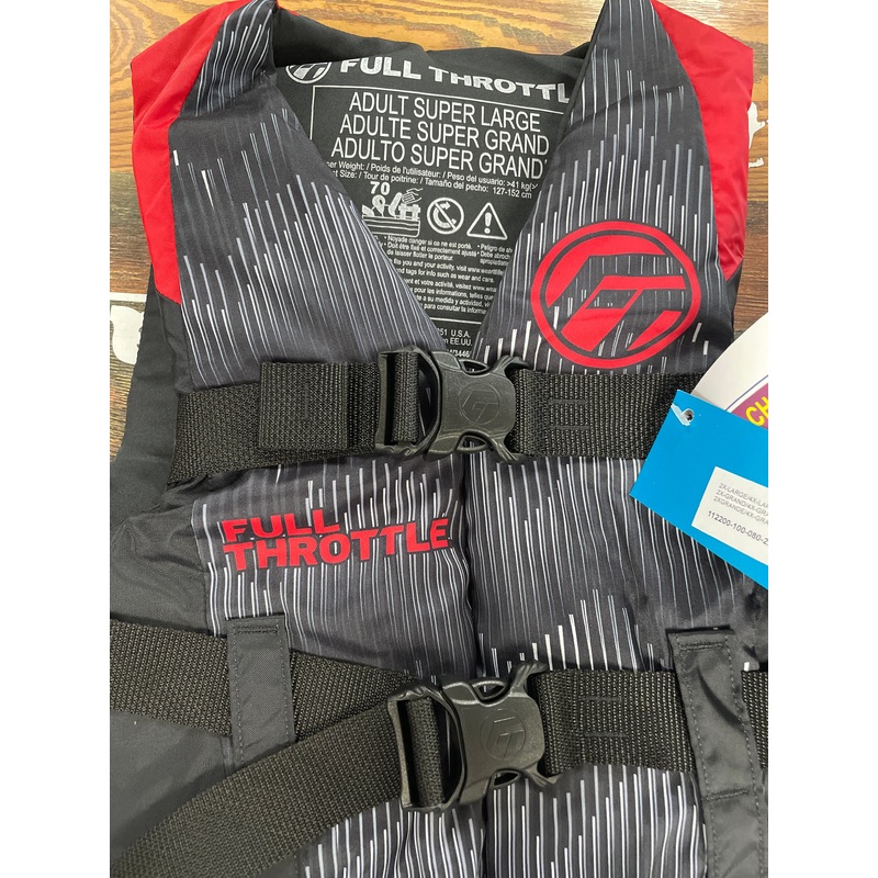Full Throttle Nylon Life Jacket Adult 2XL/4XL Red