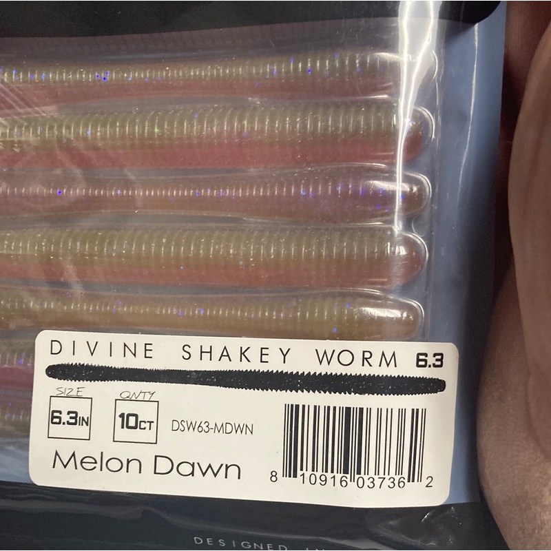 6th Sense Divine Shakey Worm 6.3″ Melon Dawn