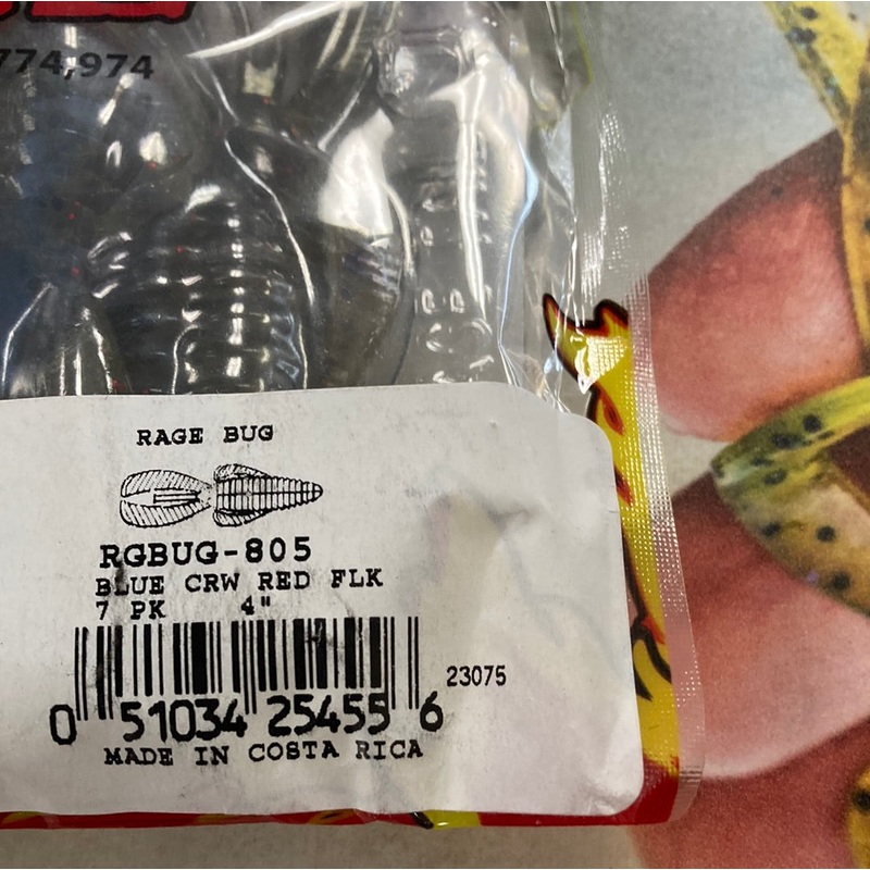 Strike King Rage Tail Rage Bug 4″ Blue Craw Red Flake