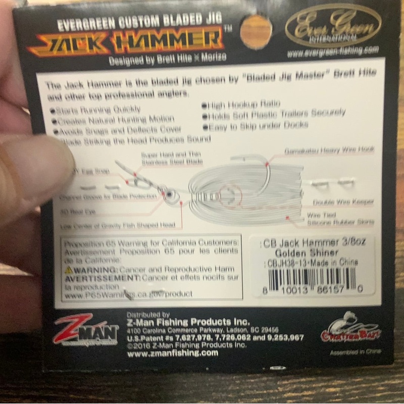 Z Man Jack Hammer Chatterbait 3/8 oz. Golden Shiner