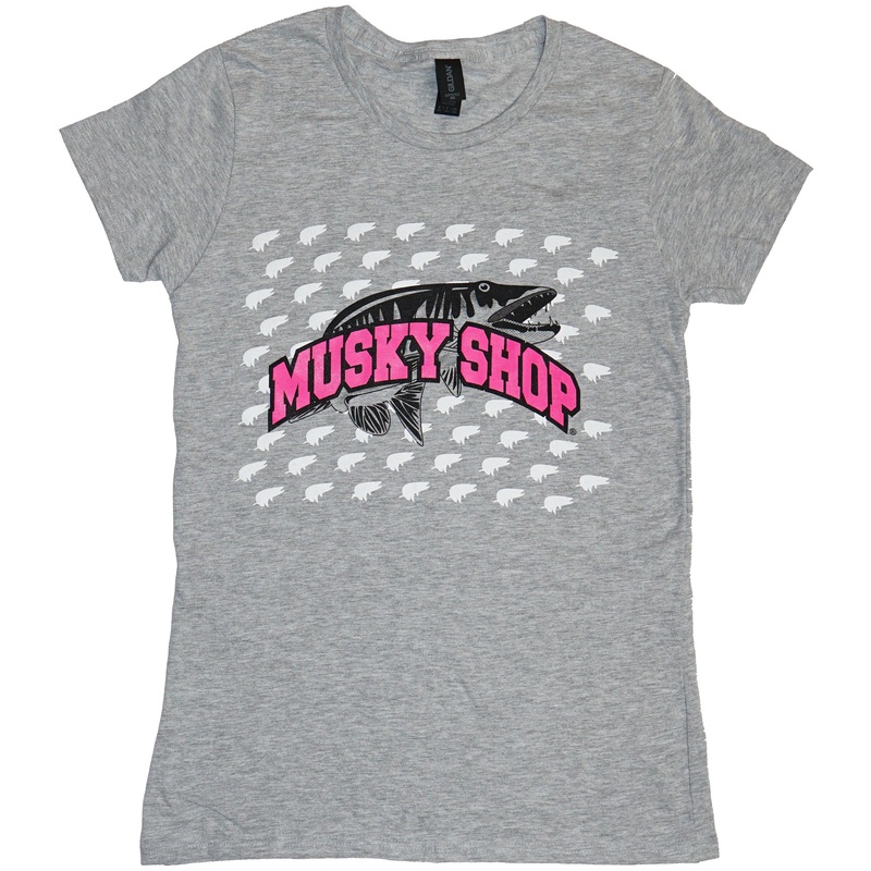Musky Shop Women’s Softstyle Heather Gray Pink T-Shirt