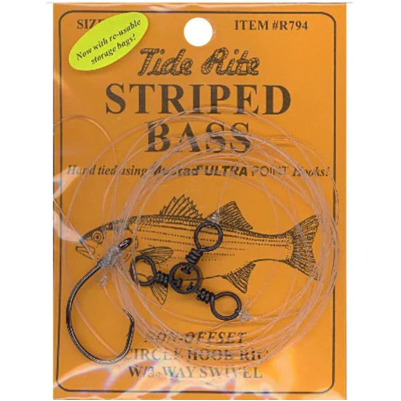 Tide Rite Striped Bass In-Line Circle Hook Rig W/ Fish Finder