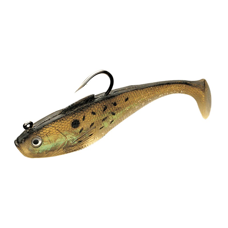 Tsunami Pro Holographic Swim Shad Soft Bait 6″ Golden Bunker With Spots
