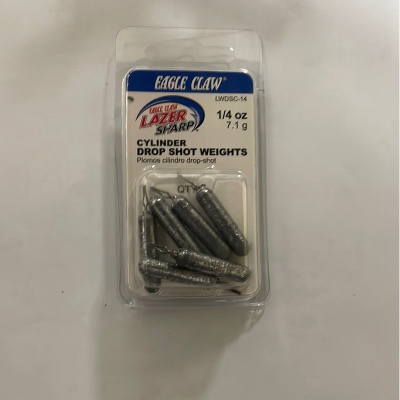 Eagle Claw Cylinder Drop Shot Weights 1/4oz Lead